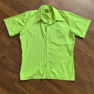 Amazing Vintage German Clothing Co. Sütex Chartreuse Lime Green Button Shirt